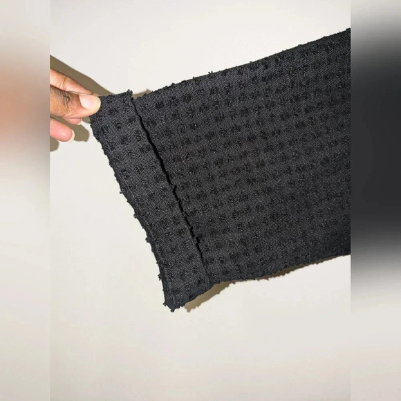 Eskandar 100% Linen Textured Cuff Sleeve Short Kimono Shawl Jacket Size 1 Black - Picture 5 of 9